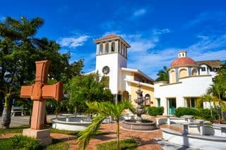 Puerto Morelos Church in Riviera Maya, Mexico