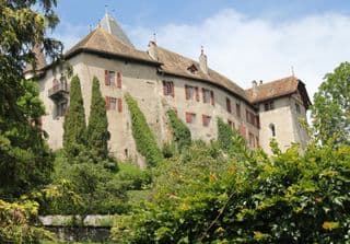 Medieval Castle amidst Swiss Alps