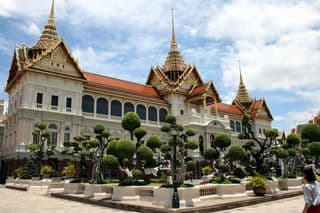 Thai Grand Palace Splendor under the Blue Sky