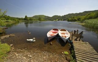 Rowboats at Grasmere Lake, England