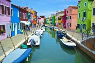 Rainbow Row in Burano, Venice, Italy