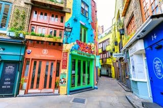 Vibrant Alley in Neal's Yard Passage, London