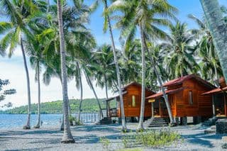 Coconut Palm Beach Huts in Sulawesi