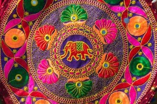 Vibrant Elephant Mandala Embroidery