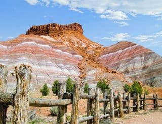 Stratified Rock Formation in Southern Utah Desert near Pahreah
