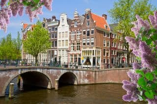 Amsterdam's Canal Houses in Springtime