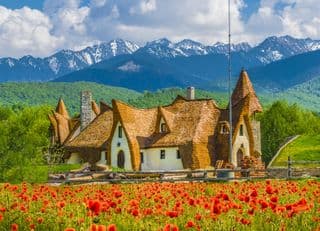 Clay Castle amidst the Carpathian Mountains