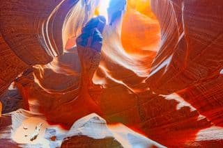 Sunlight cascading through Antelope Canyon