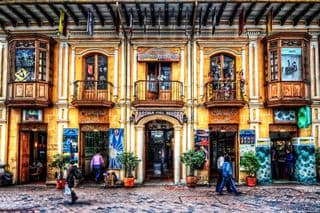 Historic Yellow Building in Bogotá's Downtown