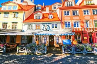 Colorful European Street Cafe