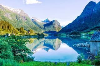 Summer Reflection in Olden, Norway