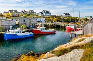 Vibrant Boats at Peggy's Cove Harbour