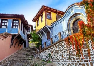 Narrow Alley in Plovdiv Old Town, Bulgaria