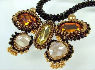 Luxurious Beaded Butterfly Pendant Necklace