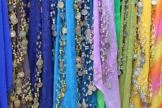 Rainbow of Coins: Colorful Scarves
