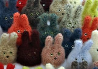Colorful Knitted Bunnies