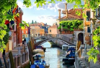Venetian Canals Amidst Old Architecture