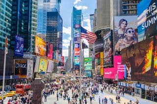 Colorful Times Square in Manhattan