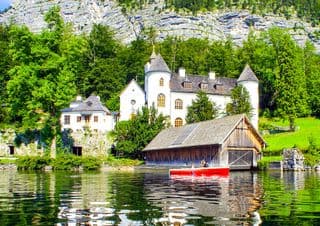 Elegant Castle by Alpine Lake
