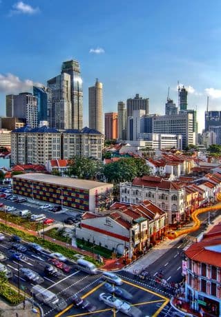 Singapore's Vibrant Chinatown at Sunset
