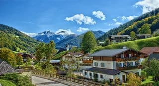 Traditional Bavarian Village in the Alps
