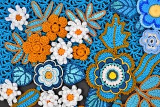 Vibrant Crocheted Floral Tapestry