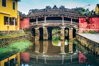 Carved Bridge Reflection in Hoi An Ancient Town