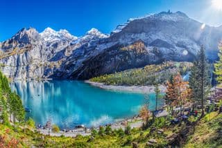 Oeschinen Lake in Autumn Splendor