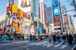Colorful Times Square Crossing