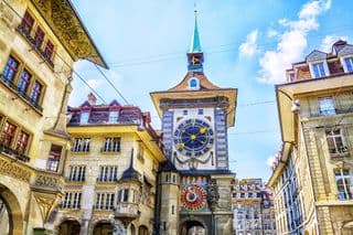Bern's Zytglogge Tower under Blue Skies