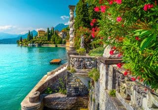 Lake Como Villa Balcony Overlooking the Emerald Waters