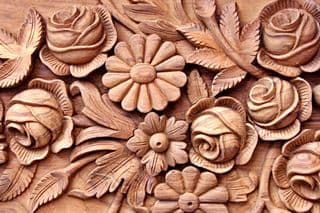 Traditional Indian Floral Wood Carving