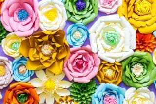 Vibrant Rainbow of Handcrafted Paper Flowers