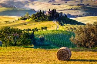 Roll of Hay in the Tuscan Hills