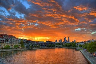 Sunset Over Perth Waterfront