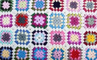 Colorful Crochet Granny Square Blanket