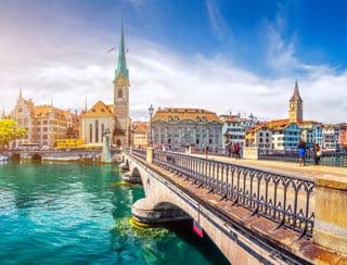 Famous Chapel Bridge in Zurich
