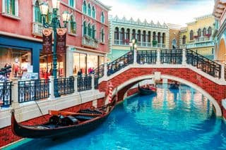 Gondolas in the Grand Canal Shoppes at The Venetian Macao