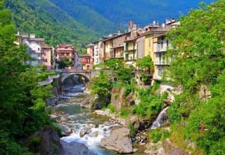 Colorful Village Nestled Among the Alps