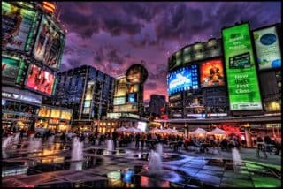 Twilight Vibrancy at Yonge-Dundas Square