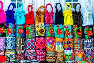 Colorful Handbags Displayed in Cartagena
