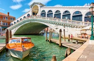 Venice's Grand Canal Under the Rialto Bridge