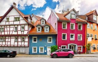 Colorful Half-Timbered Buildings in Lindau