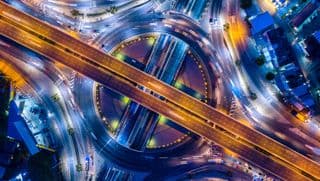 Nighttime Expressway Intersection