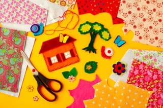 Handcrafted Felt Play Scene