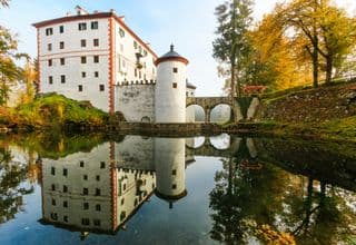 Sneznik Castle in Autumn Reflection