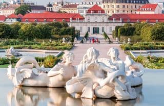Statues in the foreground of the Lower Belvedere Gardens, Vienna