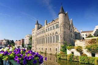 Medieval Castle by the Leie River in Ghent, Belgium