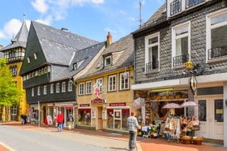 Historic European Street Scene in Goslar, Germany