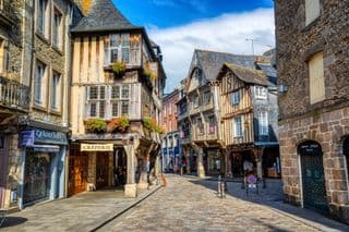 Historic Streets of Old Town Dinan, Brittany